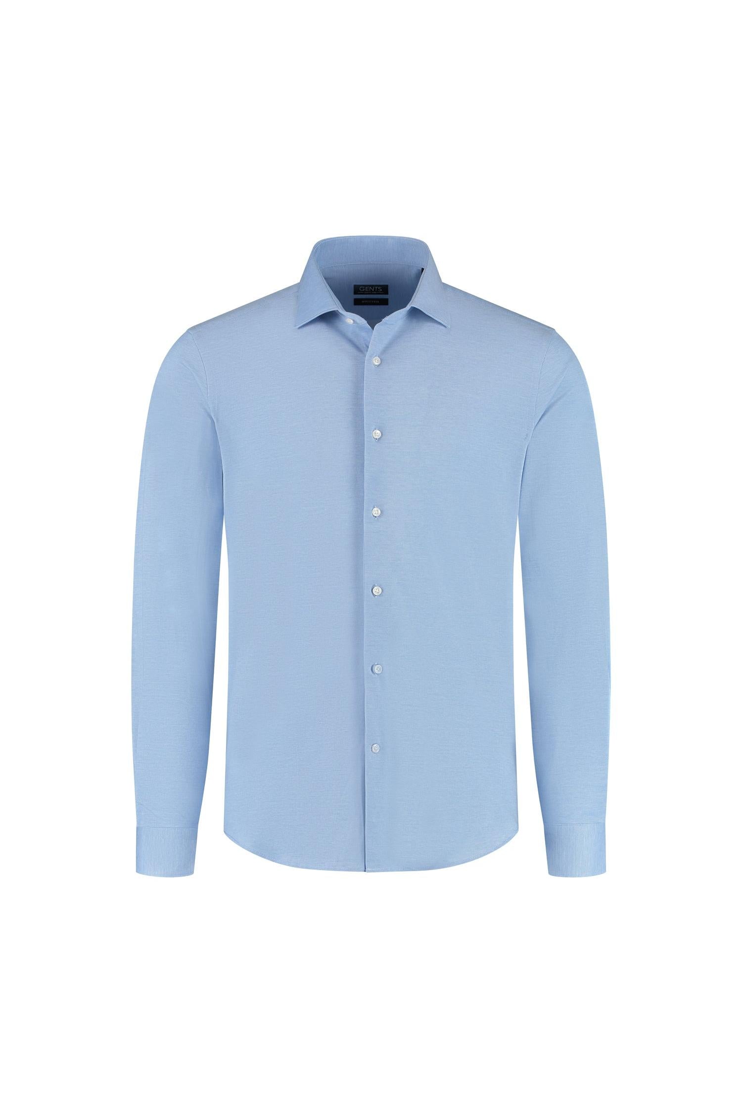 GENTS knit pique lichtblauw