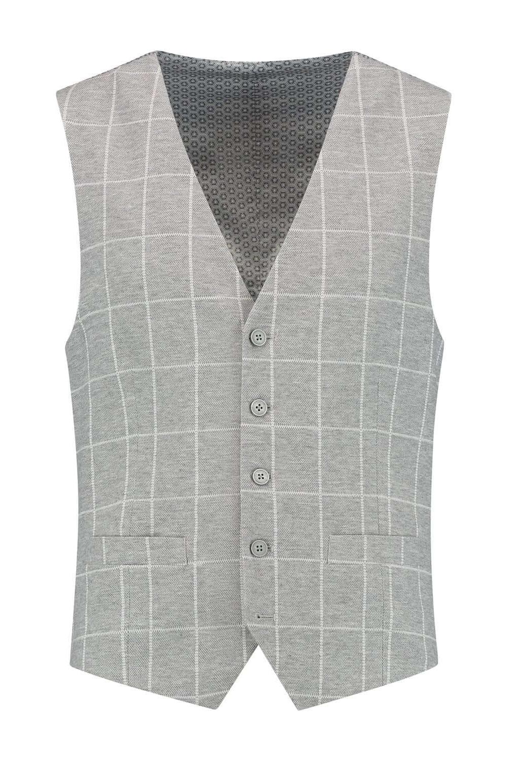 Gilet windowpane grijs