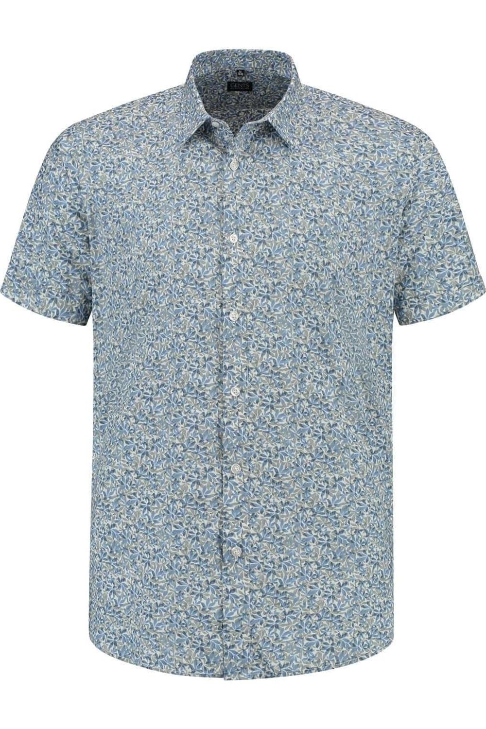 Korte mouw print blauw-groen