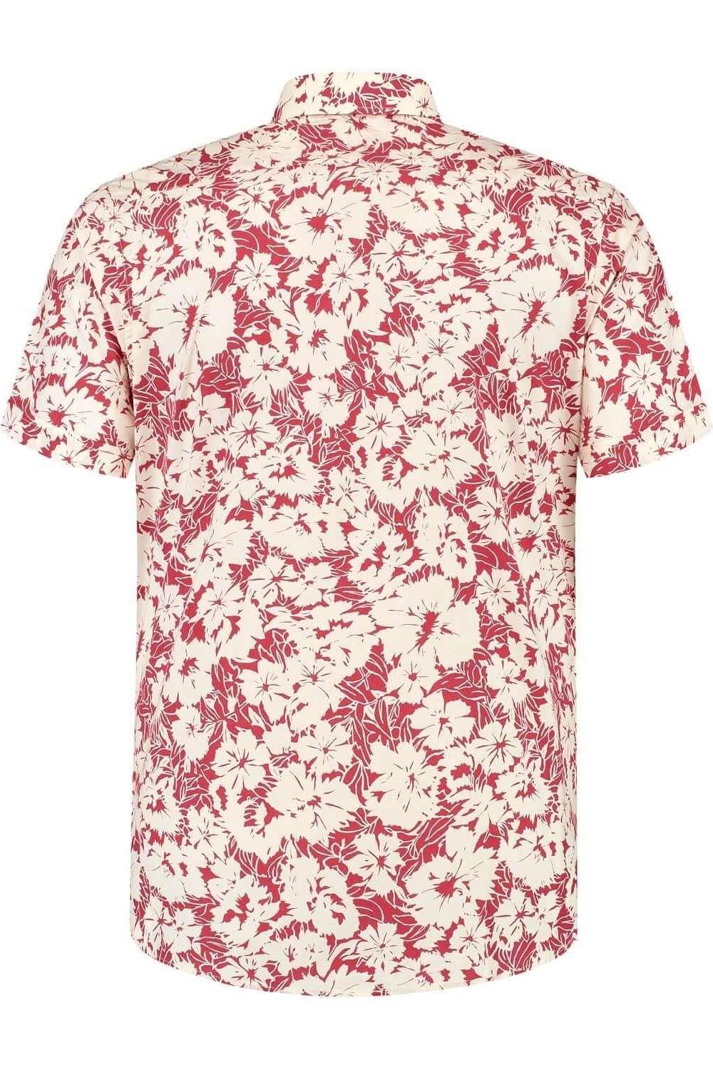 Korte mouw printbloem rood