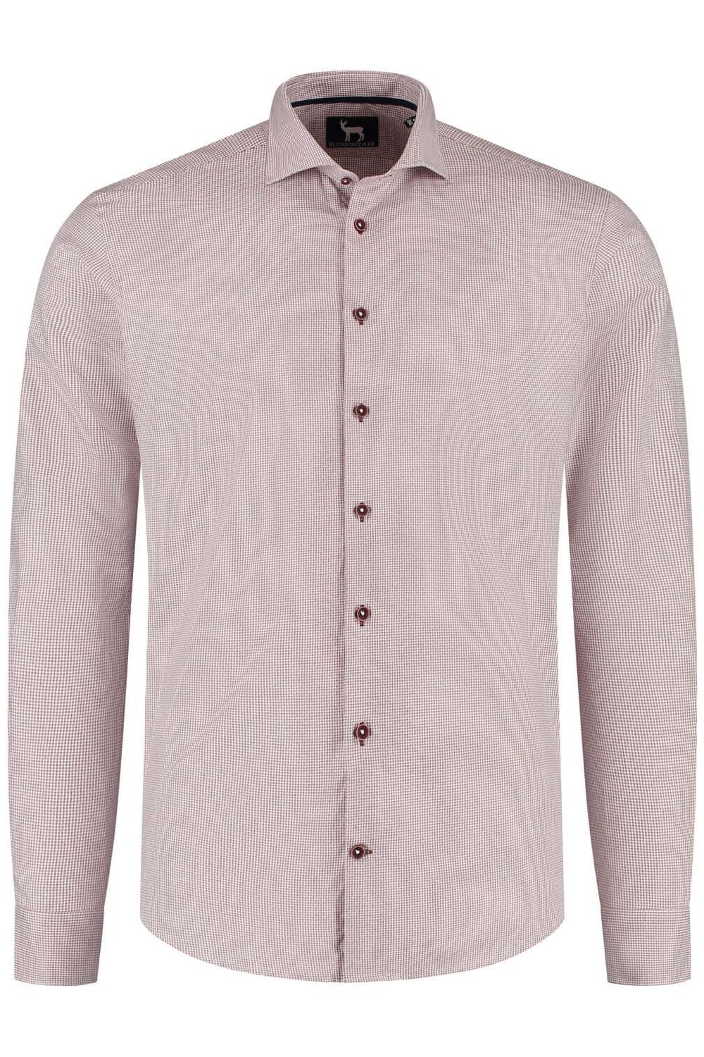 Overhemd Blumfontain miniruit bordeaux