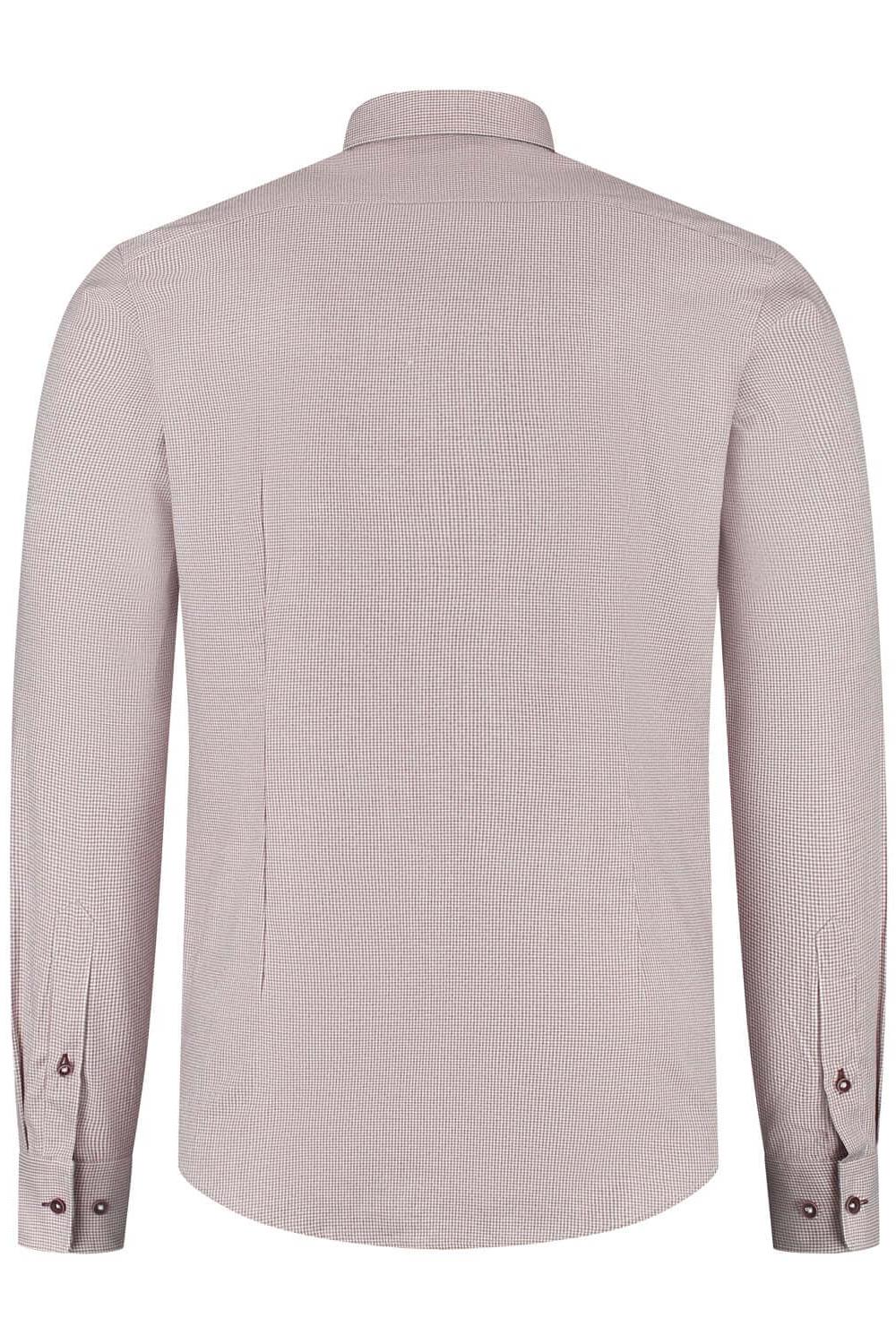 Overhemd Blumfontain miniruit bordeaux