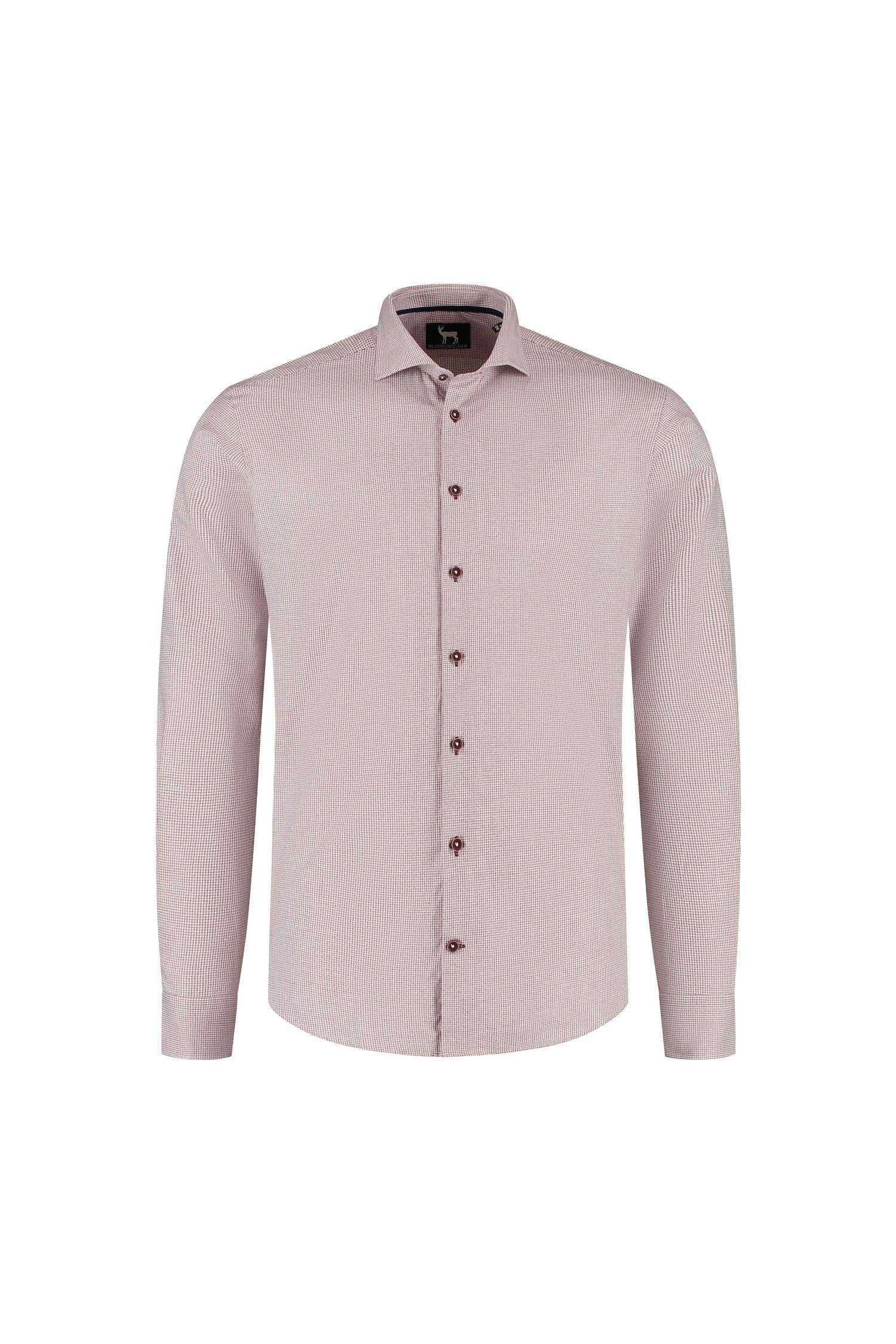 Overhemd Blumfontain miniruit bordeaux