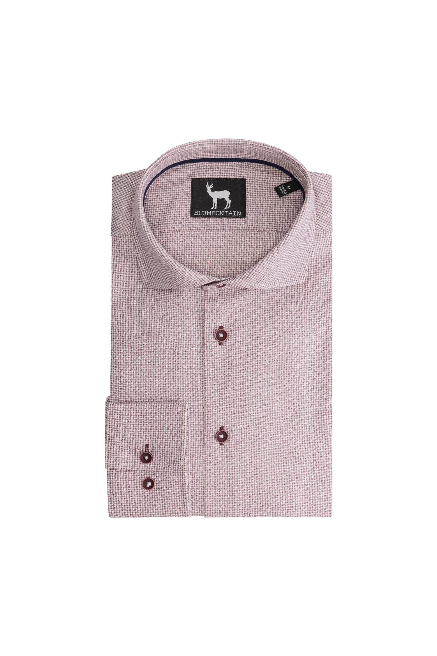 Overhemd Blumfontain miniruit bordeaux