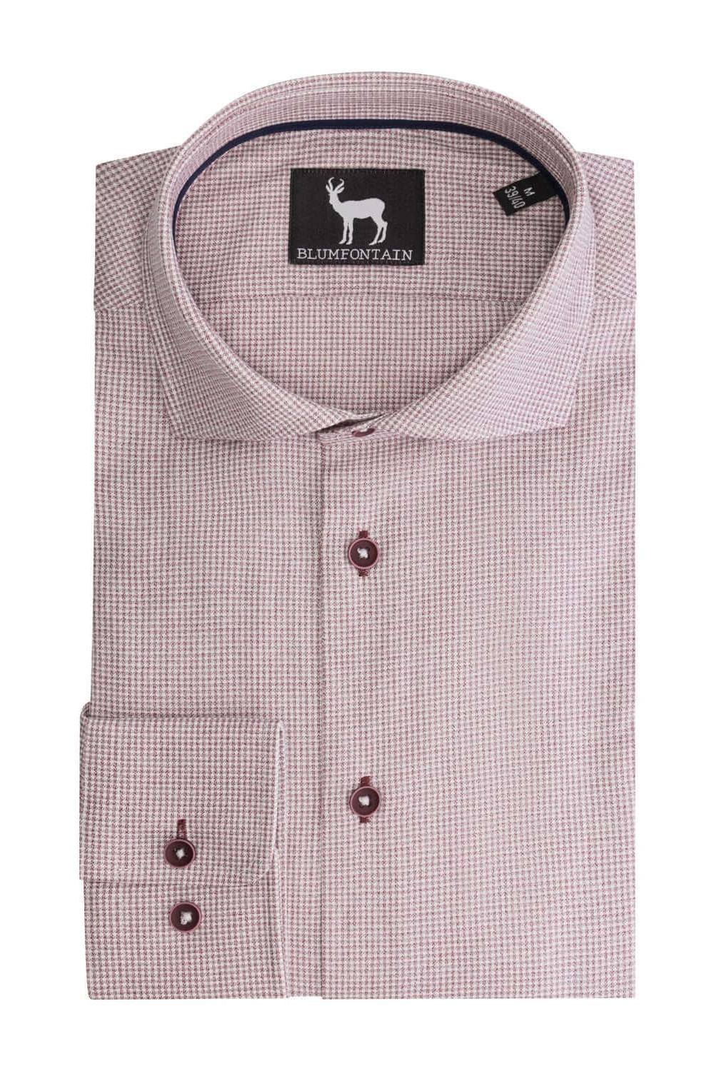 Overhemd Blumfontain miniruit bordeaux