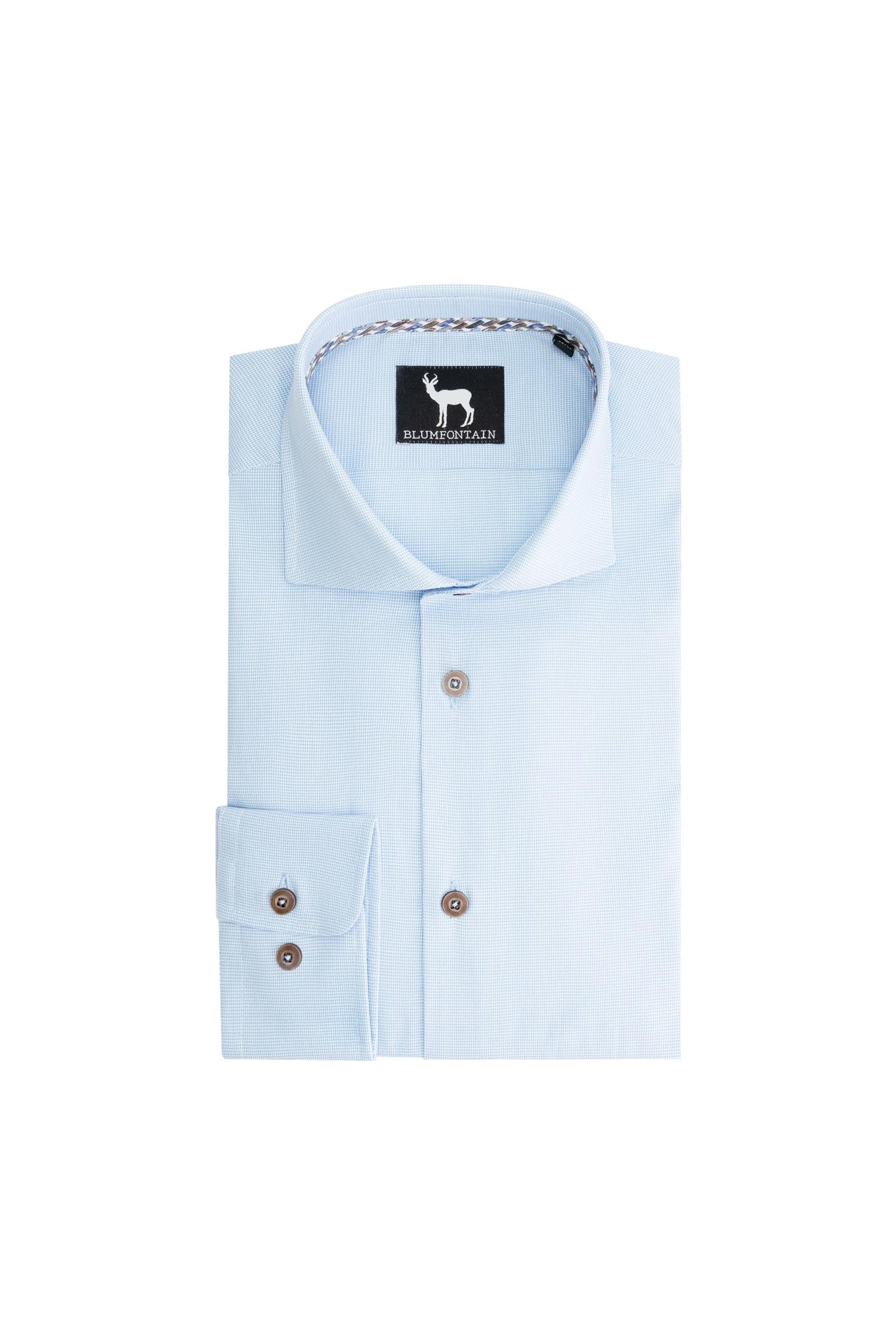 Overhemd Blumfontain structuur blauw