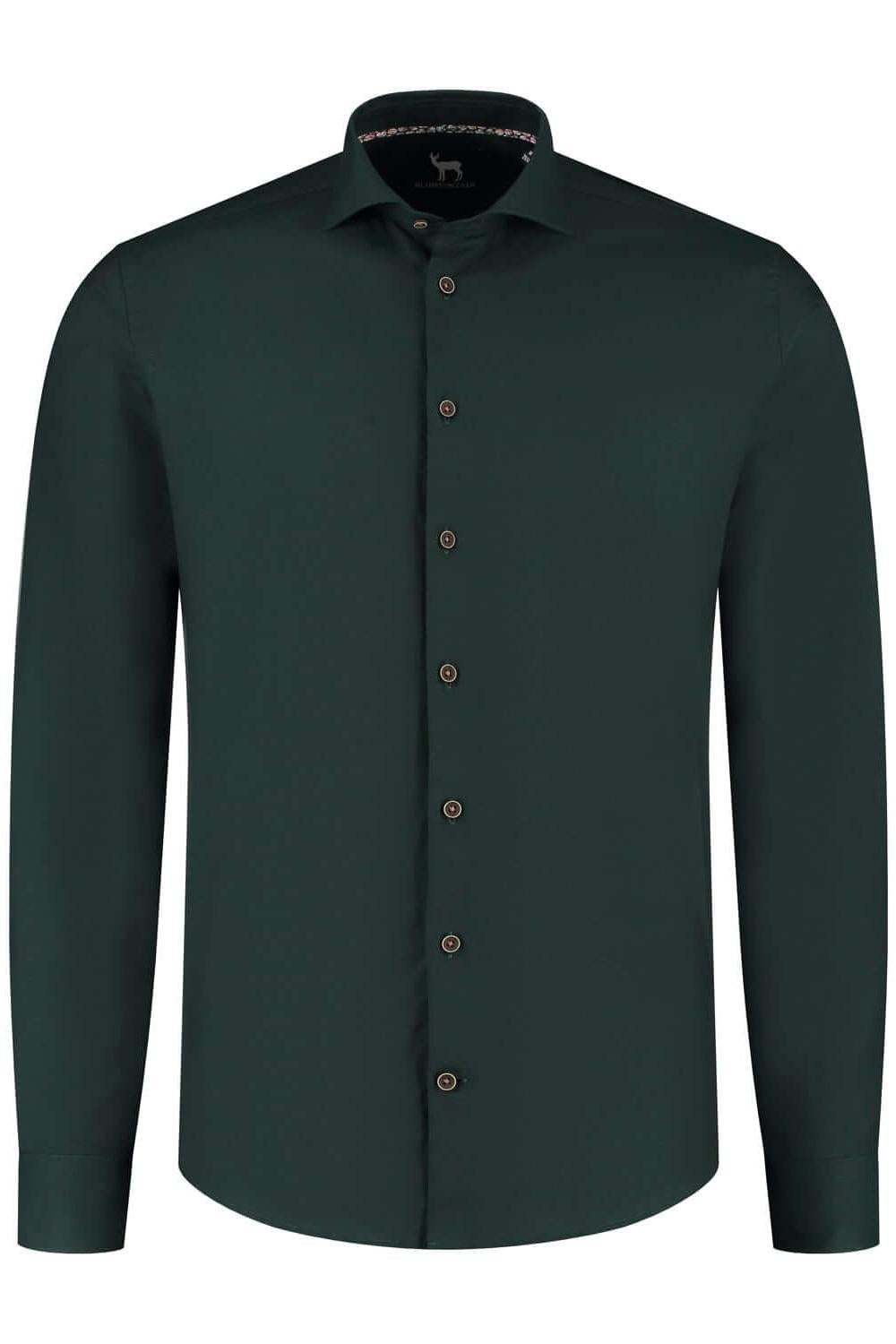 Overhemd Blumfontain uni donkergroen