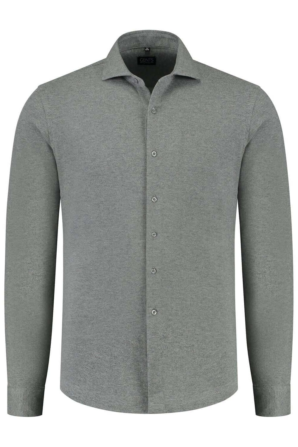 Overhemd pique grijs