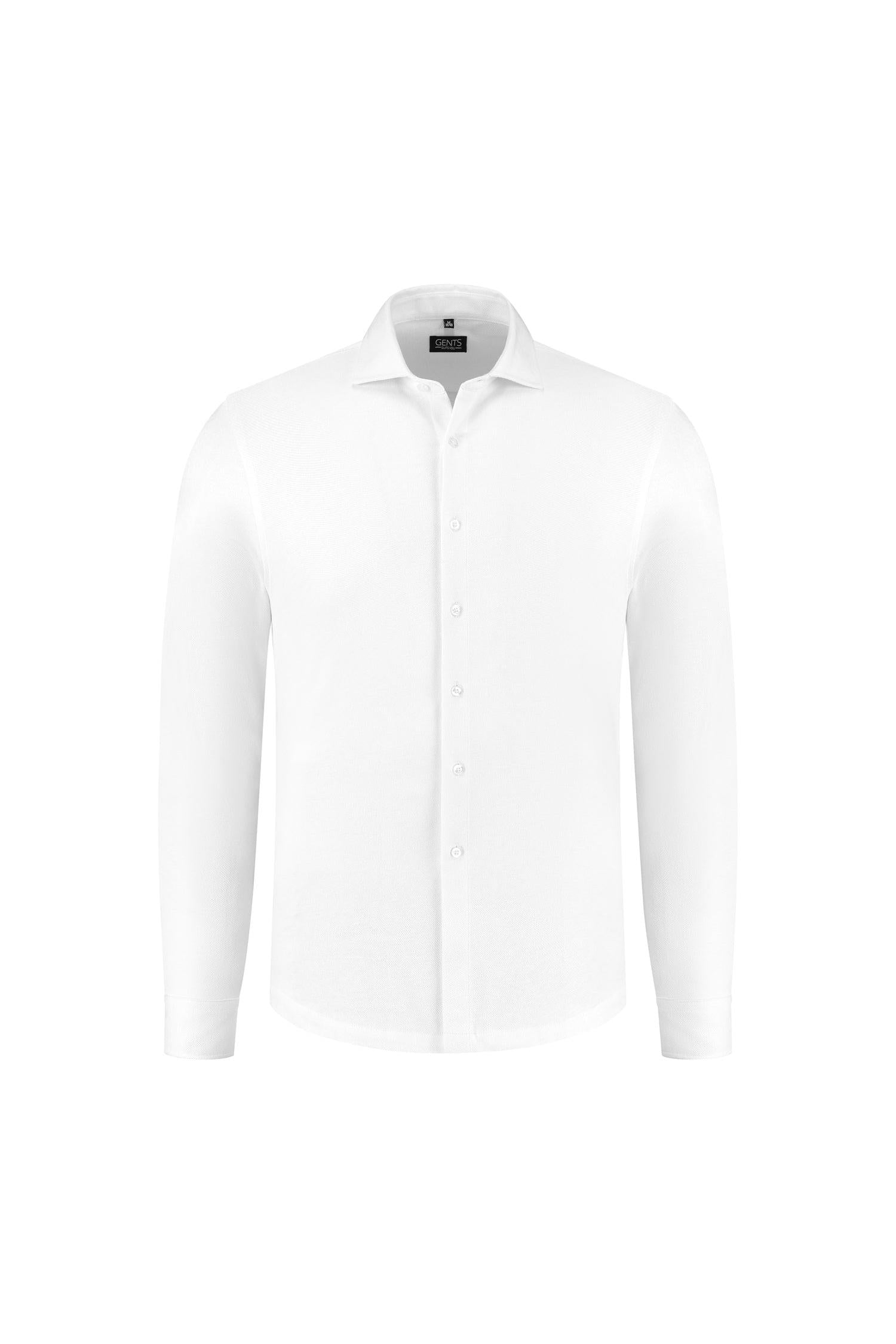 Overhemd pique wit