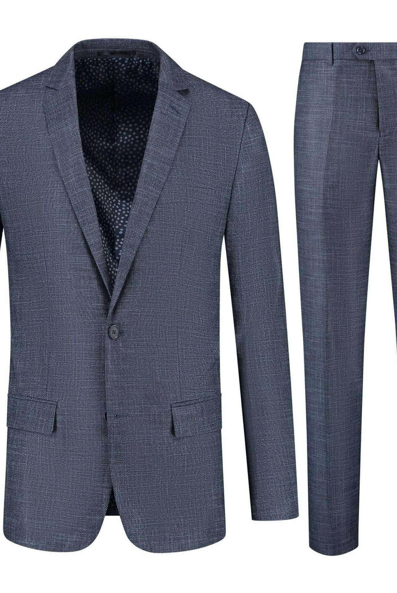 Pak 2-delig birdseye structuur blauw