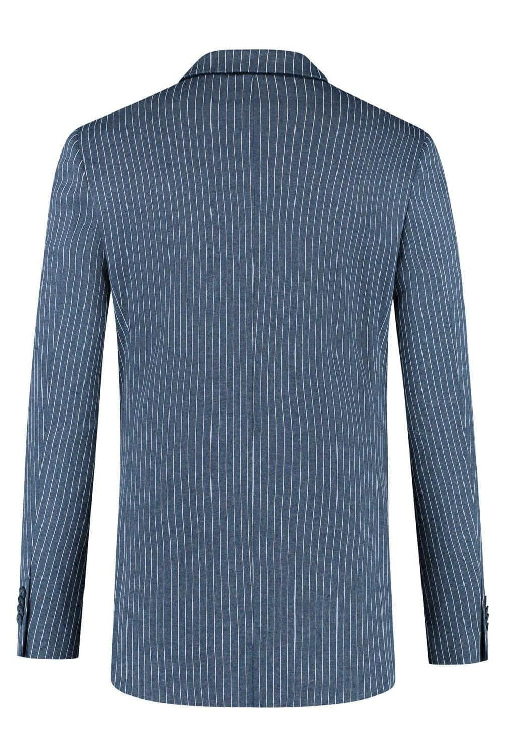 Pak krijtstreep denimblauw