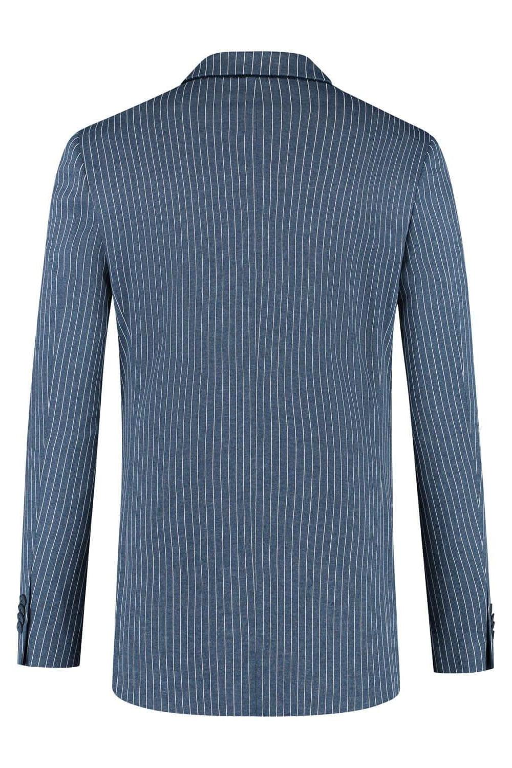 Pak krijtstreep denimblauw