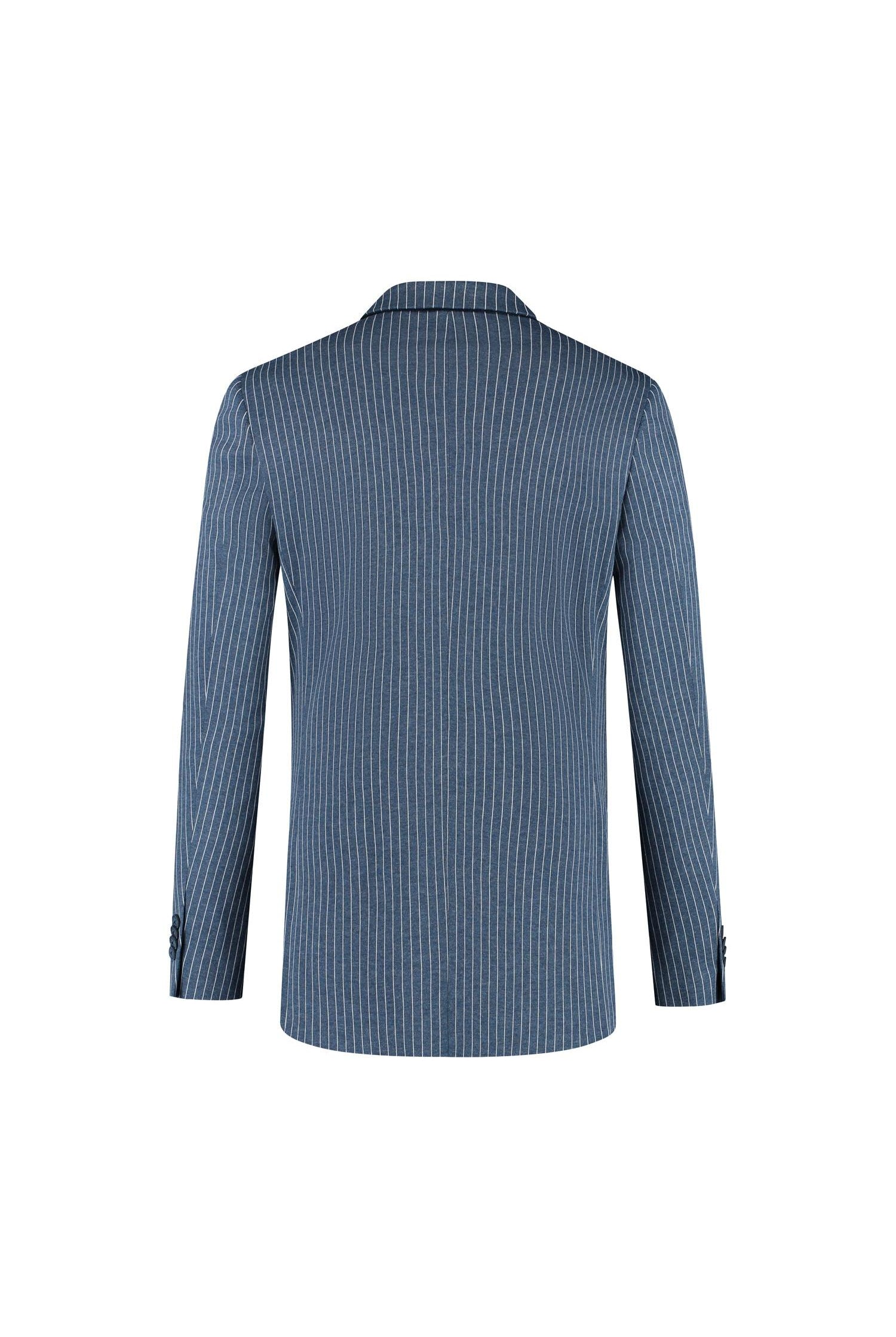 Pak krijtstreep denimblauw