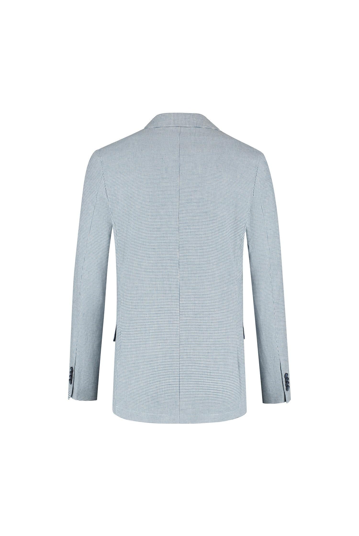 Pak pied-de-poule linnen-katoen blauw