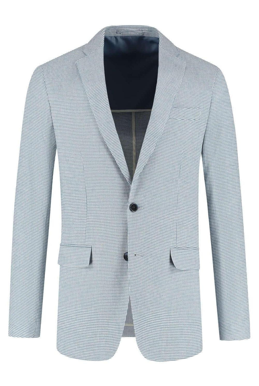 Pak pied-de-poule linnen-katoen blauw