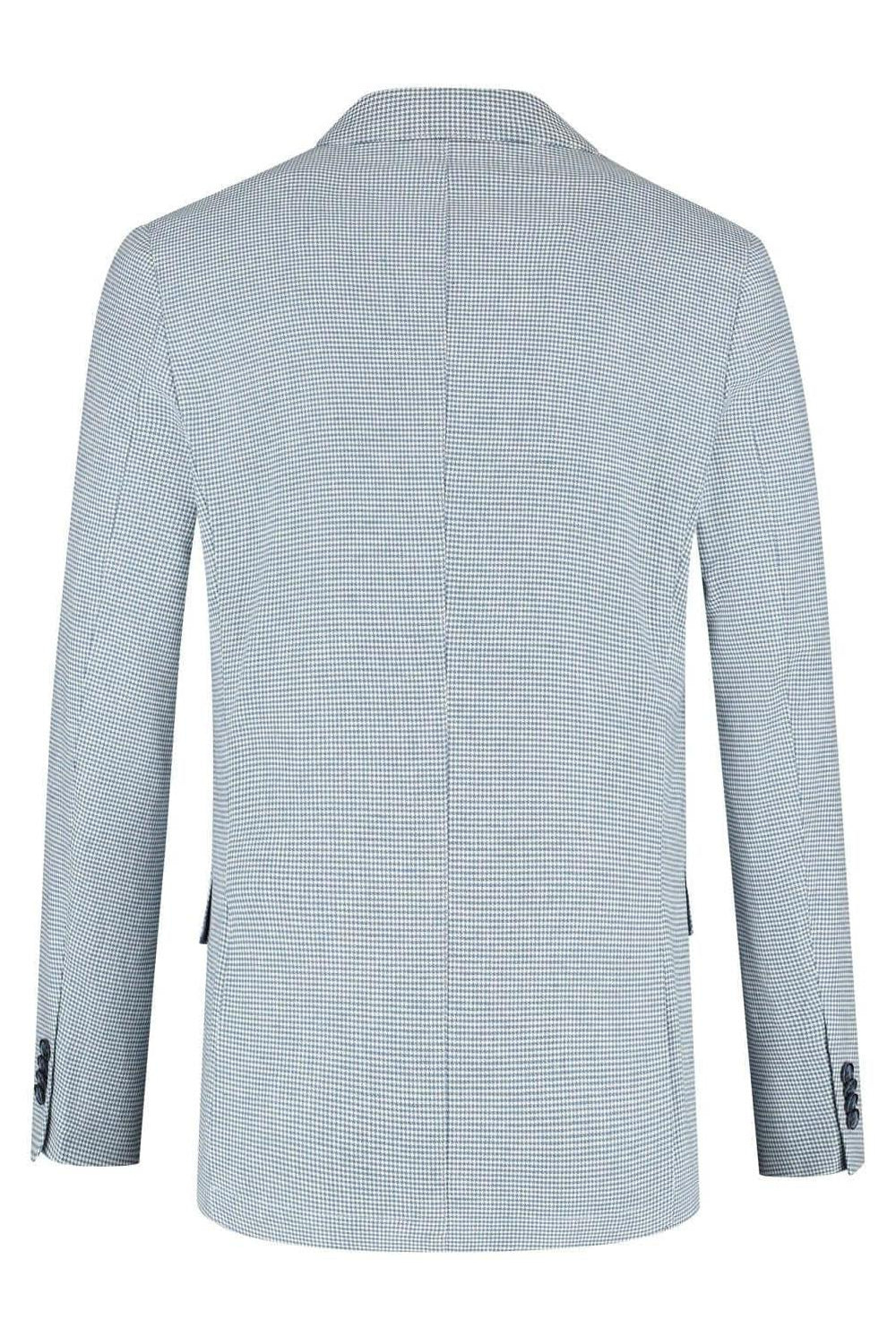 Pak pied-de-poule linnen-katoen blauw