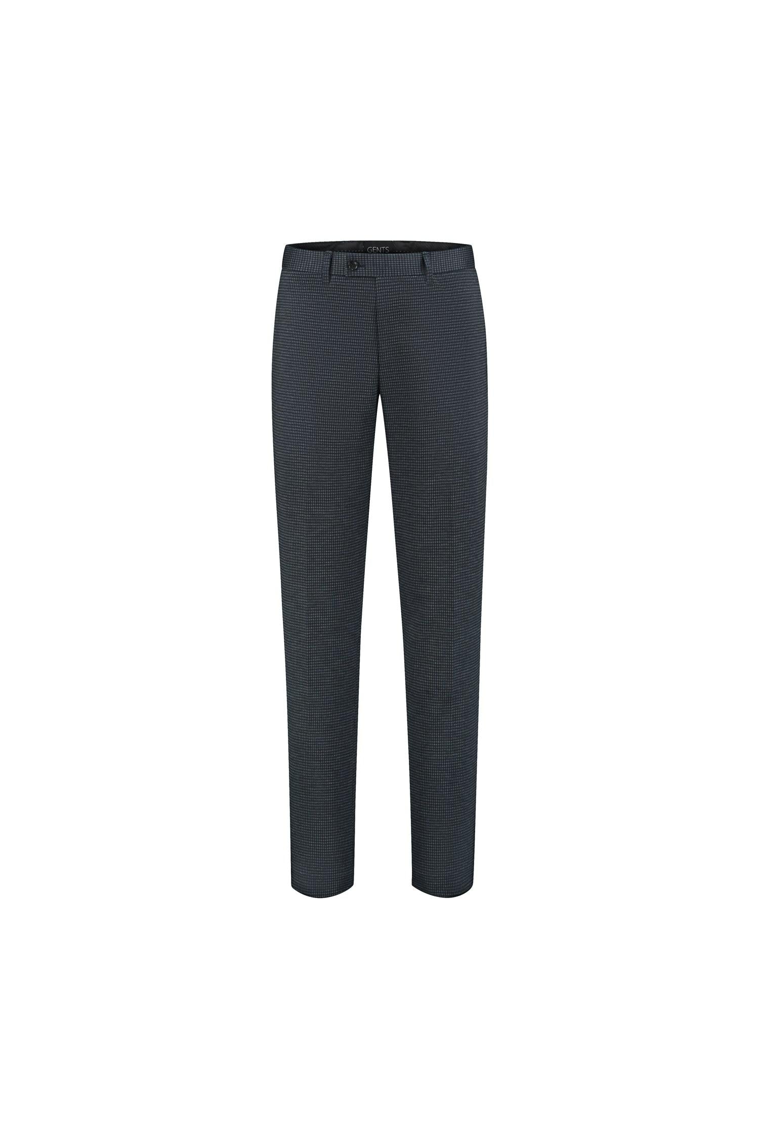 Pantalon miniruit blauw-grijs