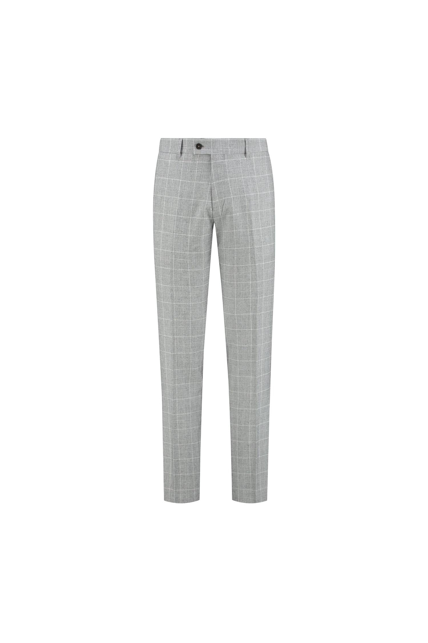 Pantalon ruit lichtgrijs