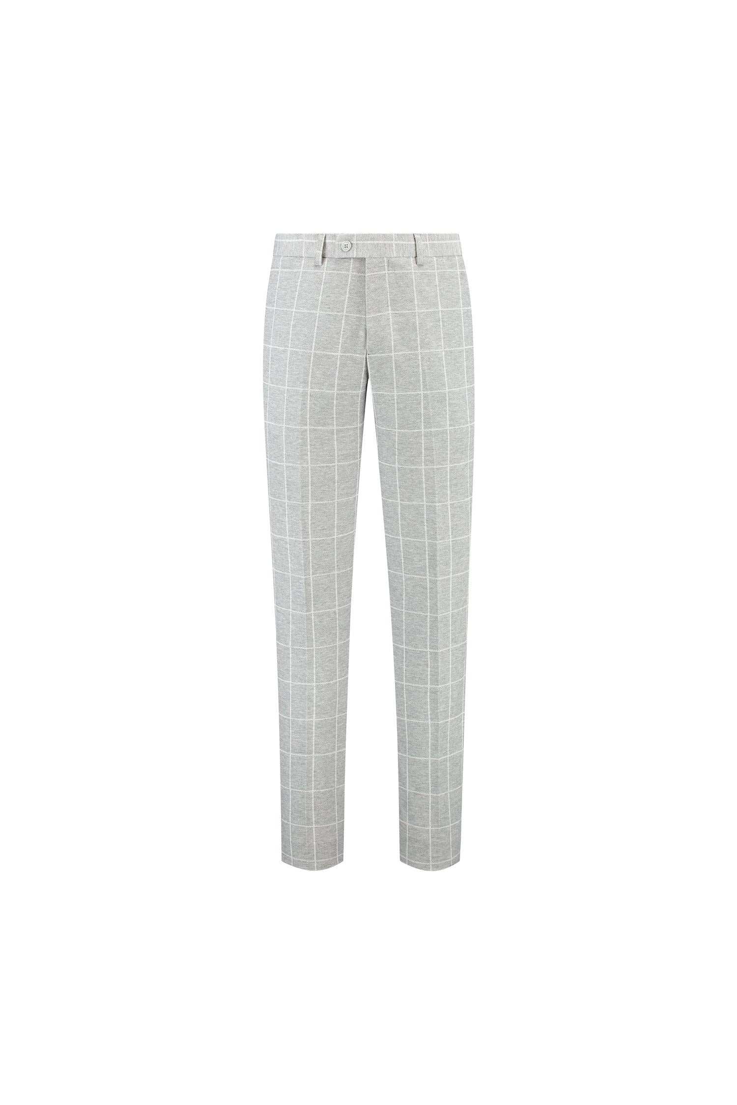 Pantalon windowpane grijs