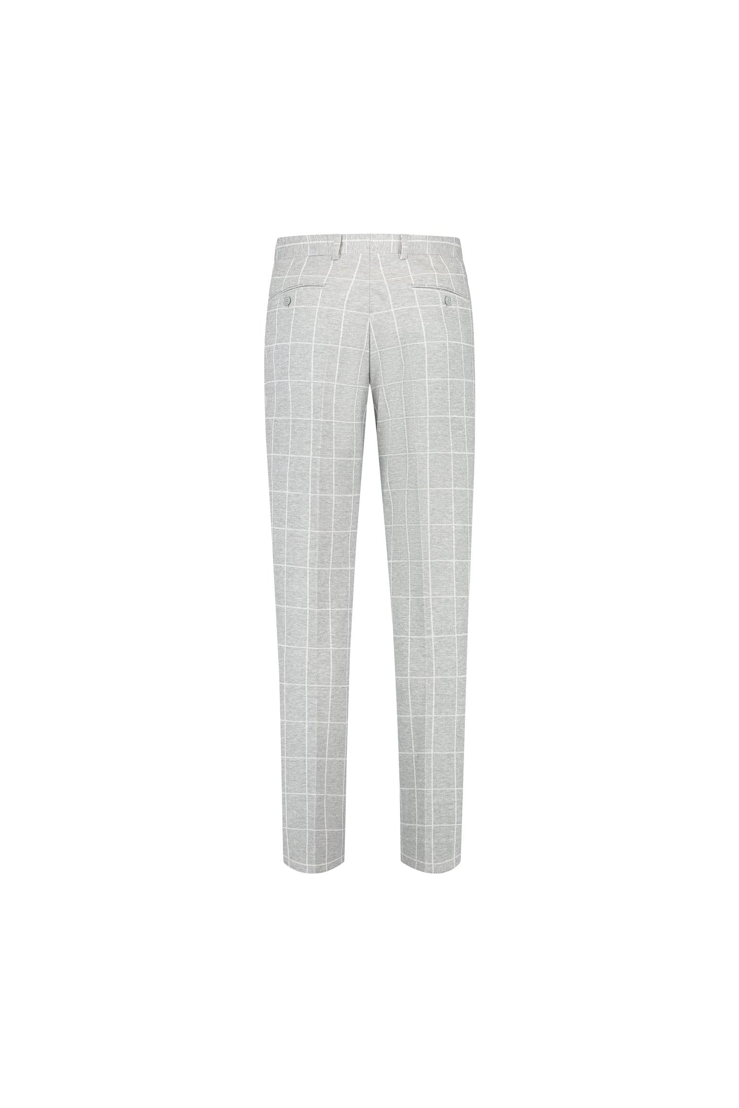 Pantalon windowpane grijs