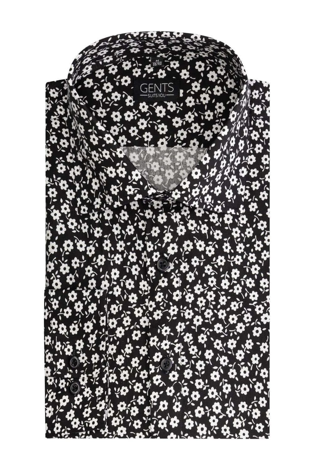 Print bloemetje zwart-wit