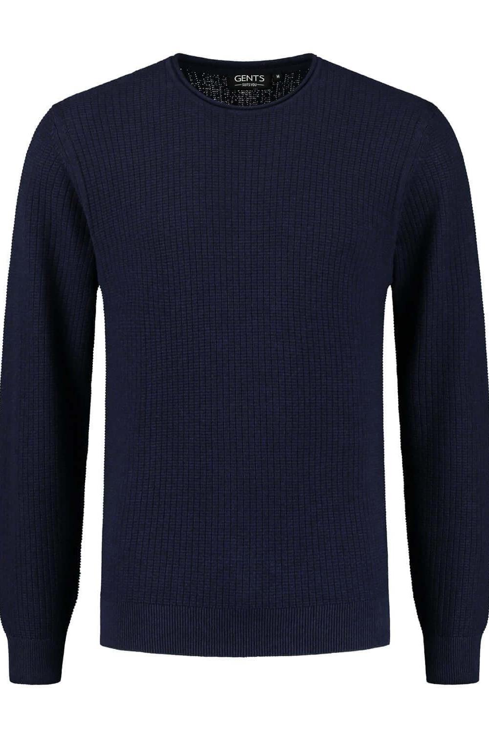 Roundneck structuur blauw