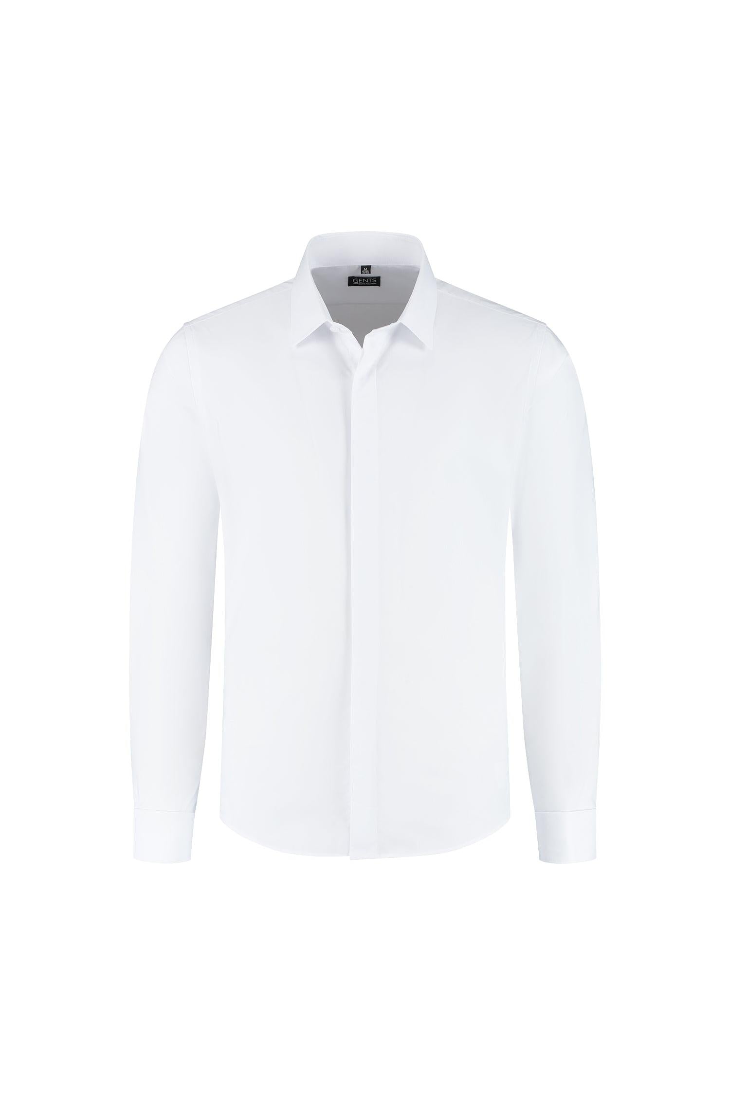 Smoking overhemd plat glad