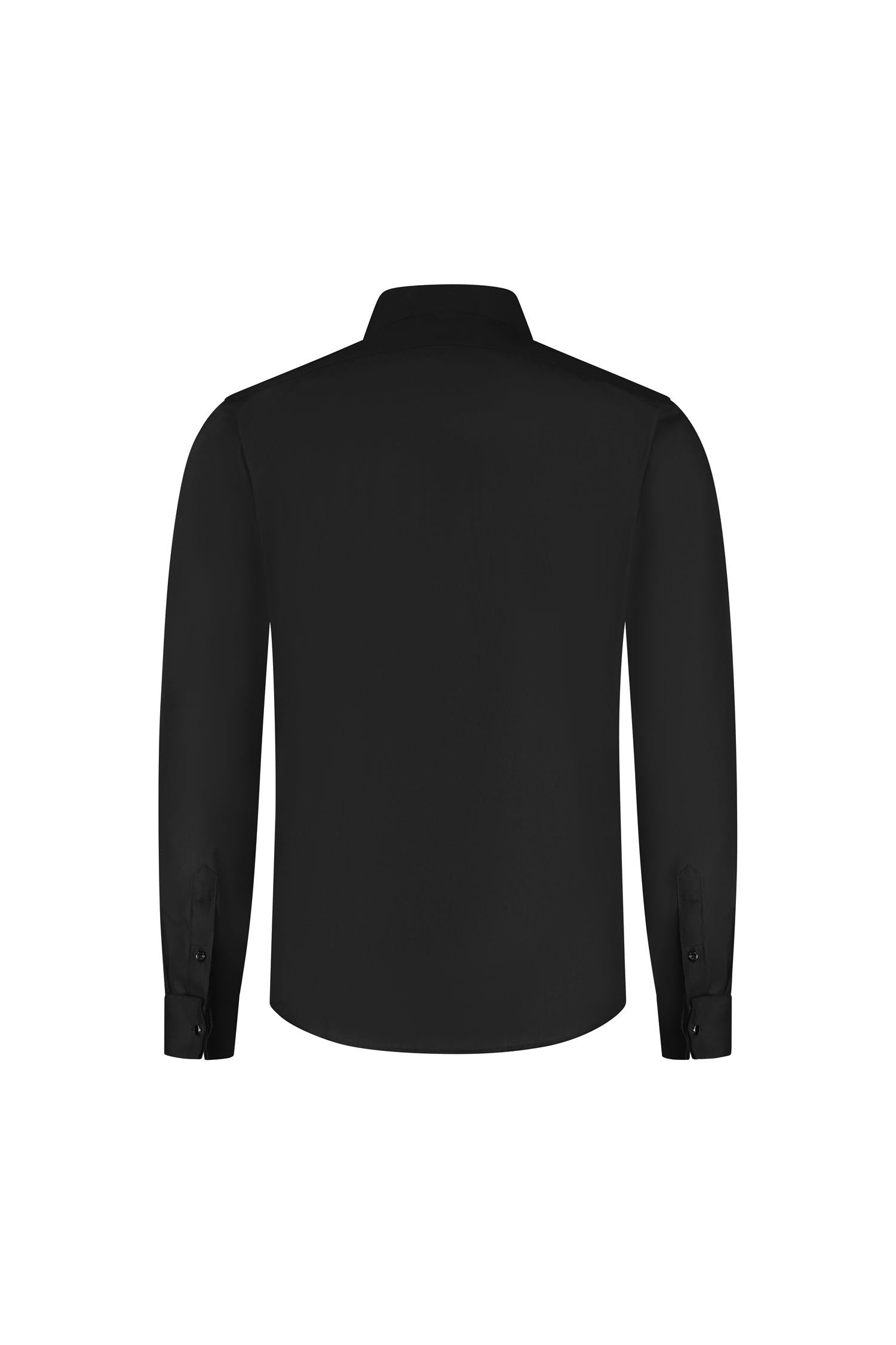 Smoking overhemd zwart plisse