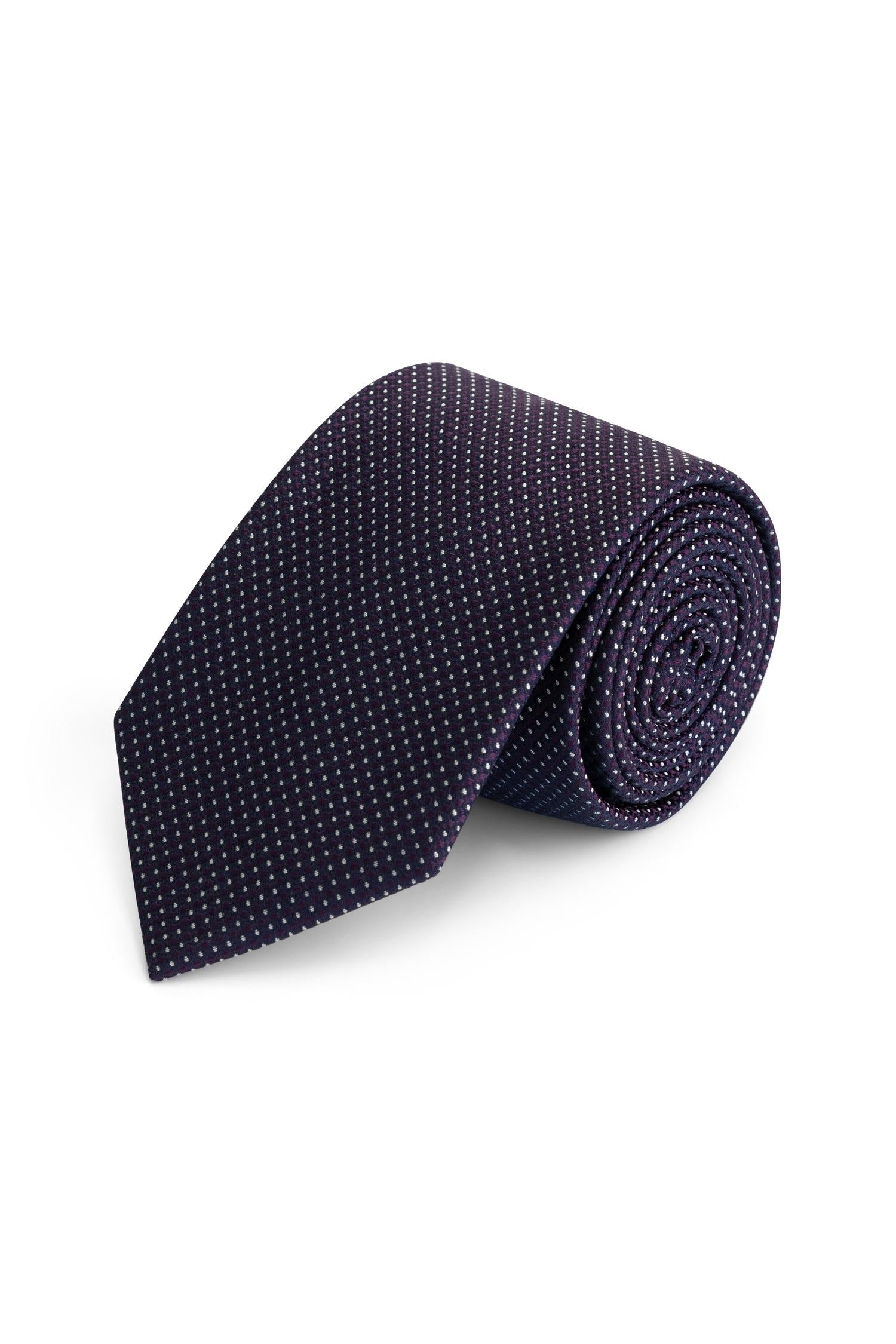 Stropdas zijde paars met stip