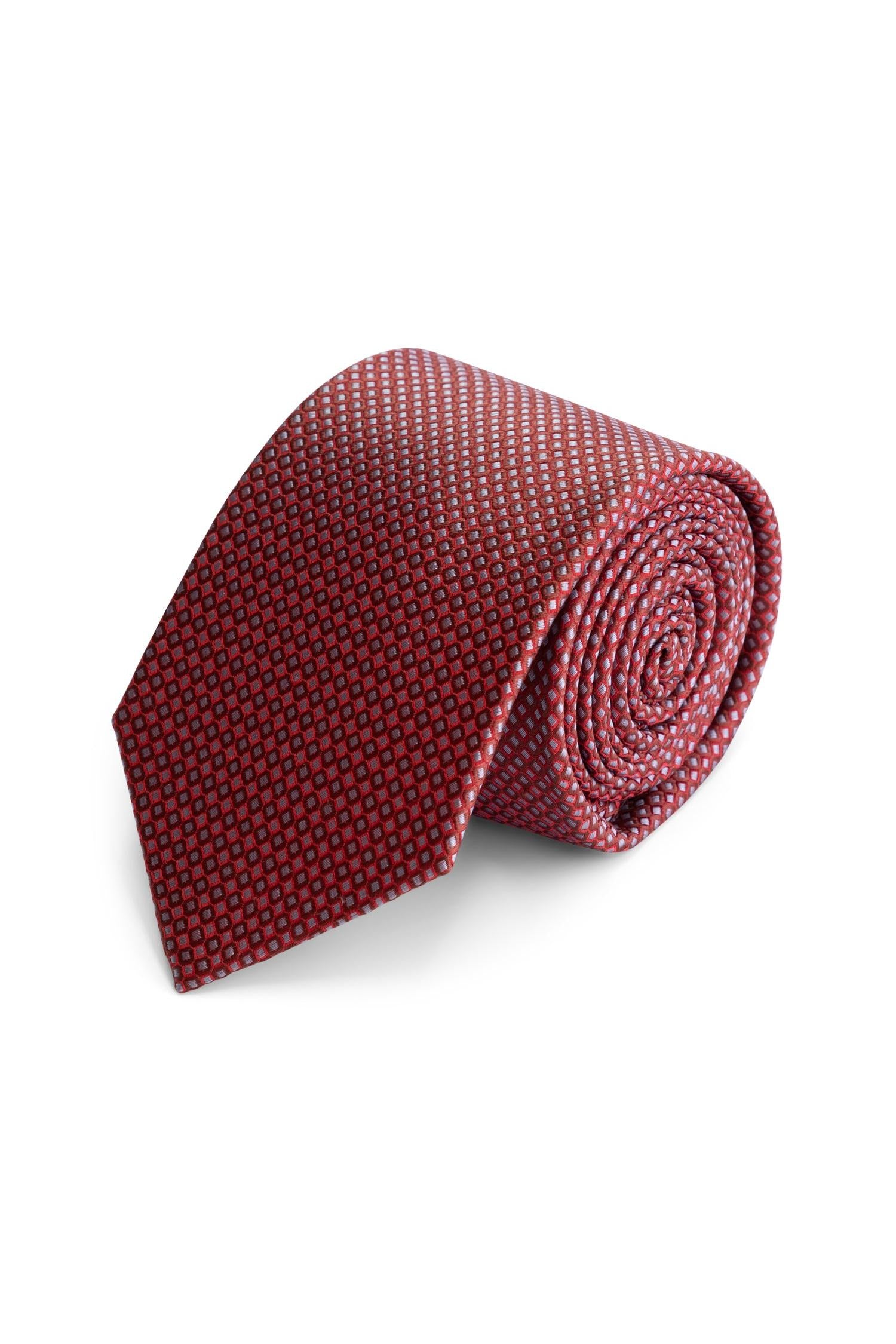 Stropdas zijde rood met ruit