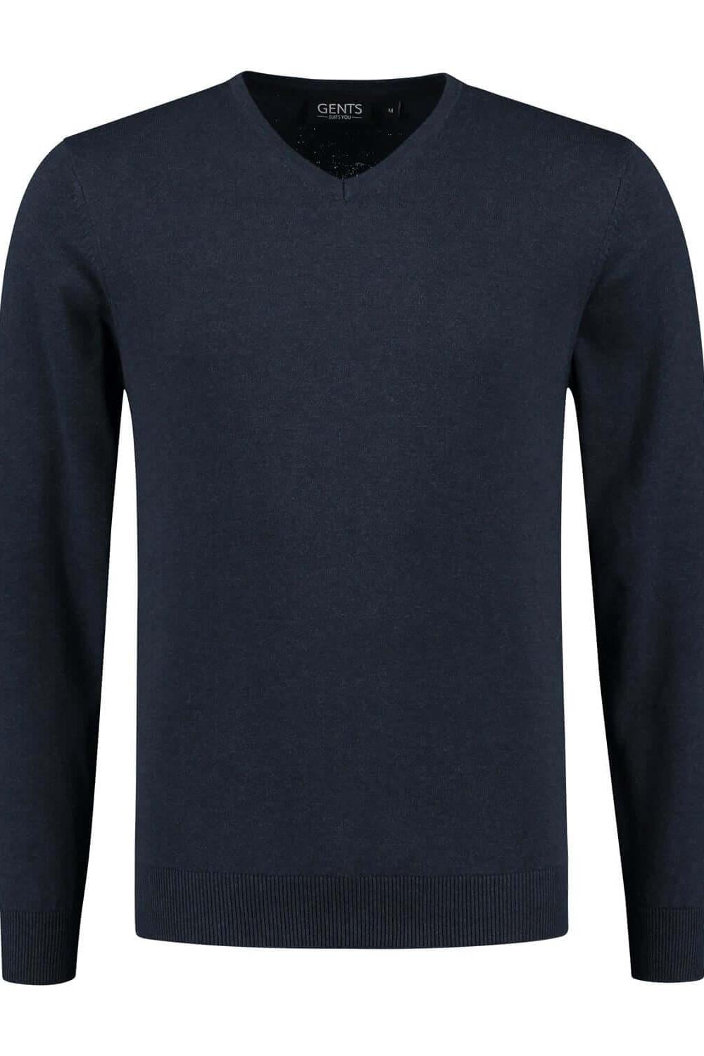 V-neck melange navy