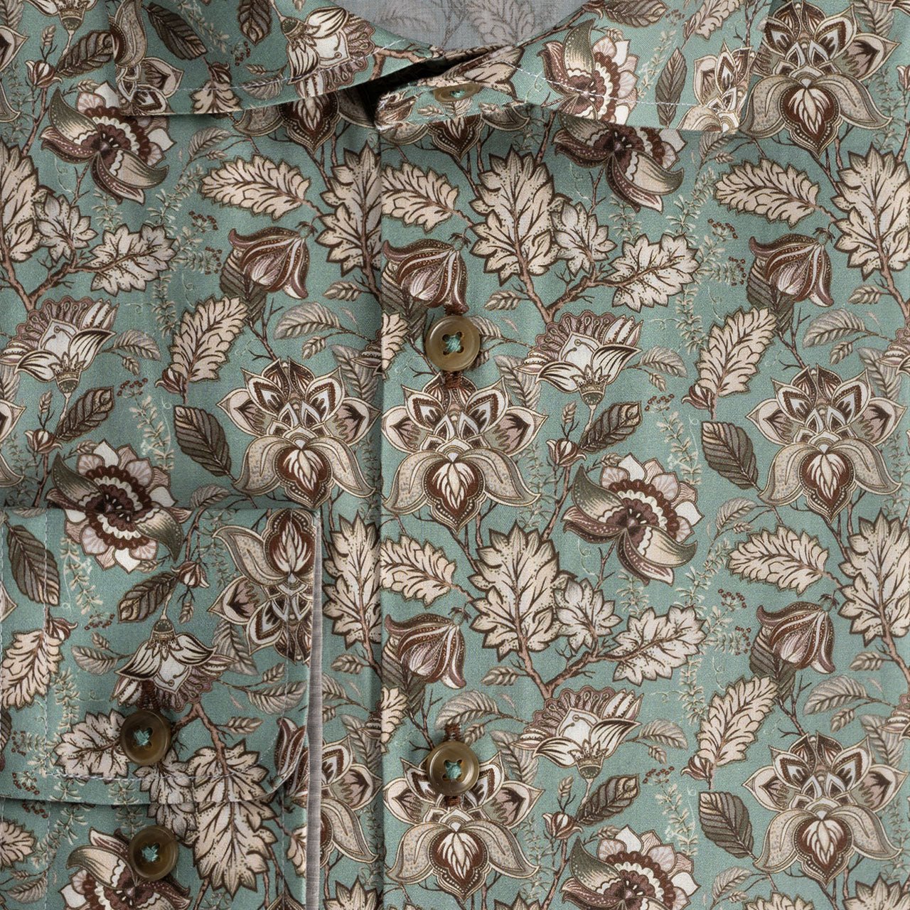 bloemprint groenbruin - Gents