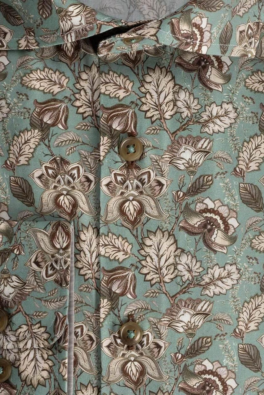 bloemprint groenbruin - Gents