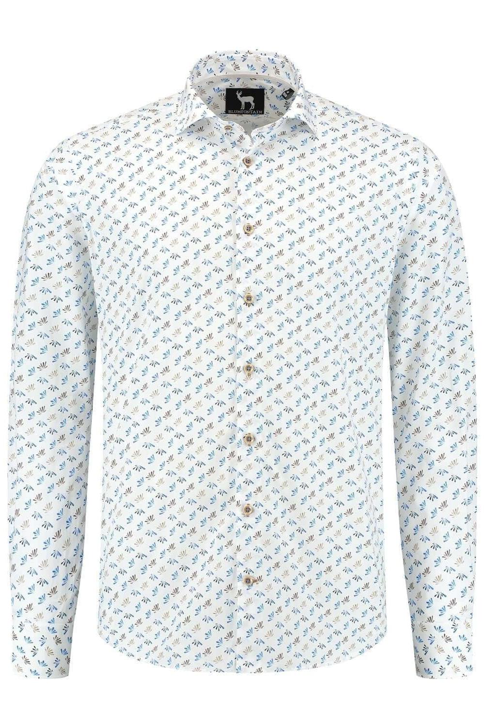 Blumfontain bloemprint blauw - bruin - Gents