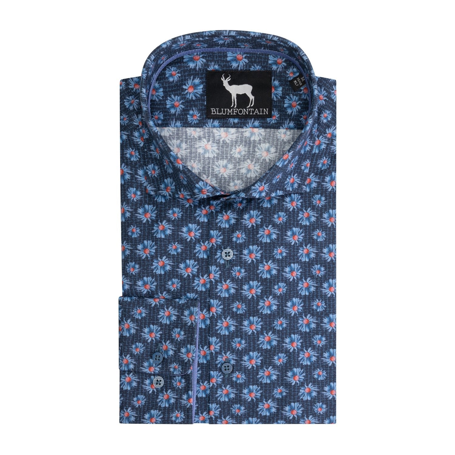 Blumfontain bloemprint blauw M7 - Gents