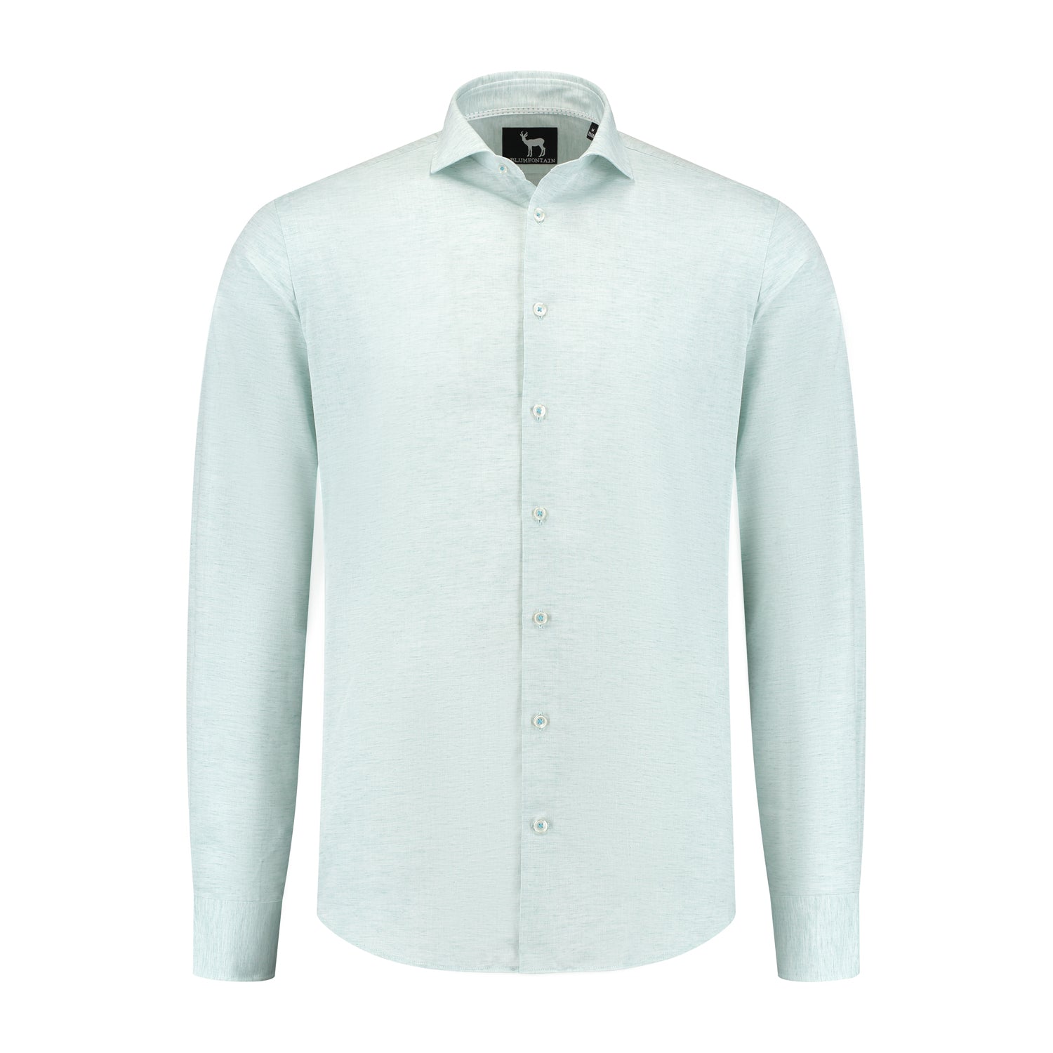 Blumfontain linnenprint uni groen - blauw - Gents