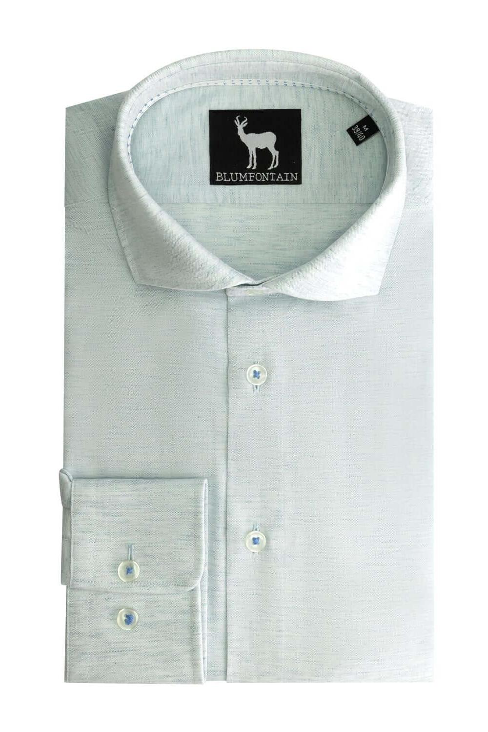 Blumfontain linnenprint uni groen - blauw - Gents