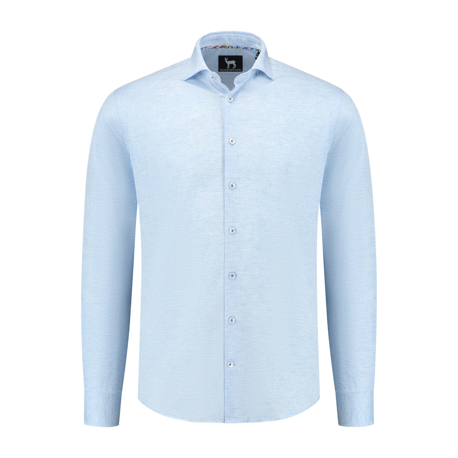 Blumfontain linnenprint uni lichtblauw - Gents