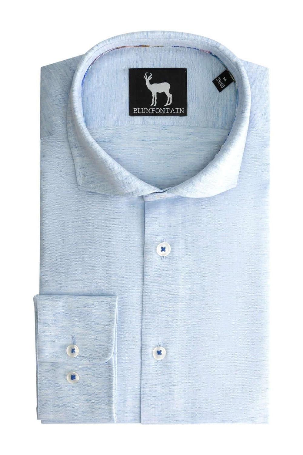 Blumfontain linnenprint uni lichtblauw ML7 - Gents