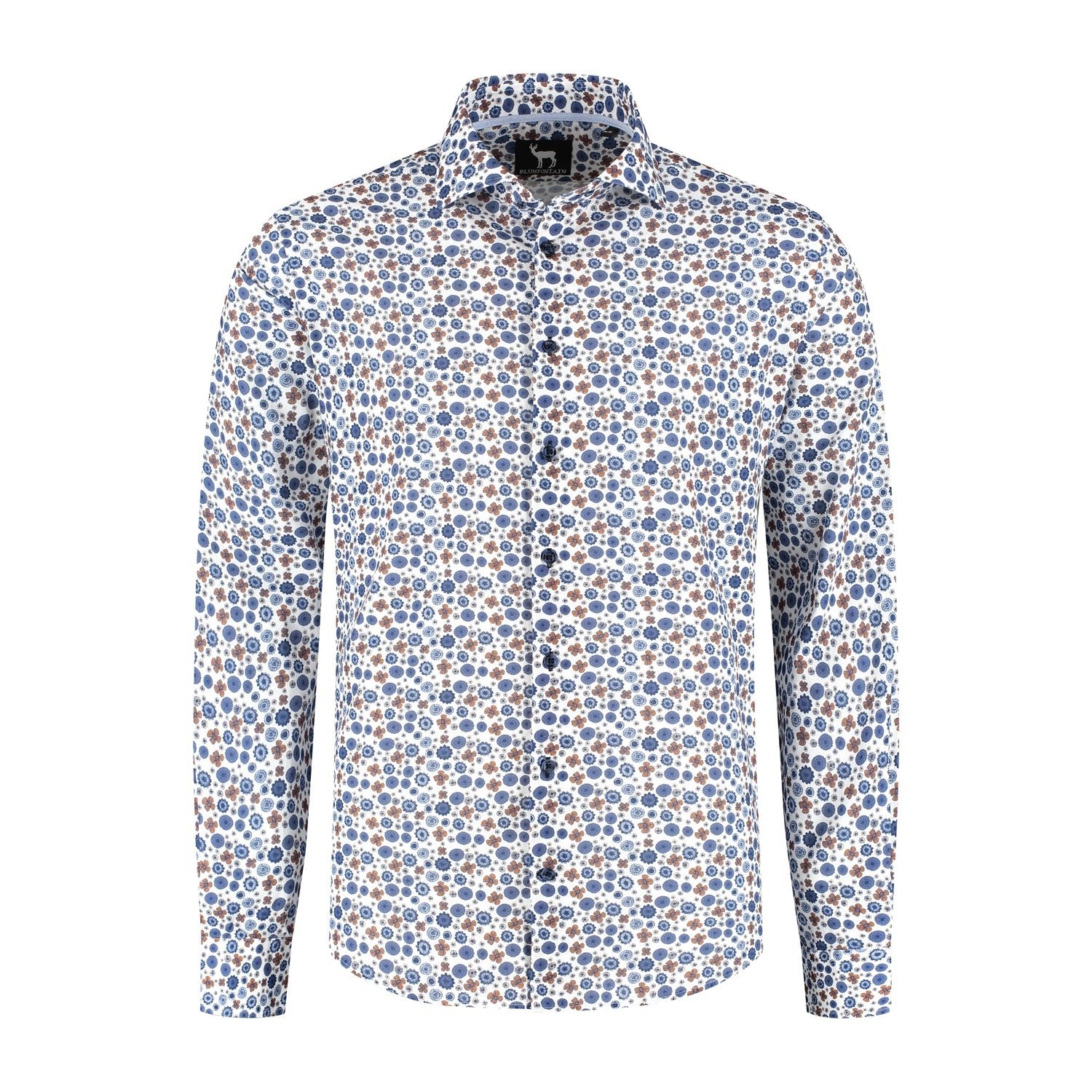 Blumfontain retrobloem blauw - bruin - Gents