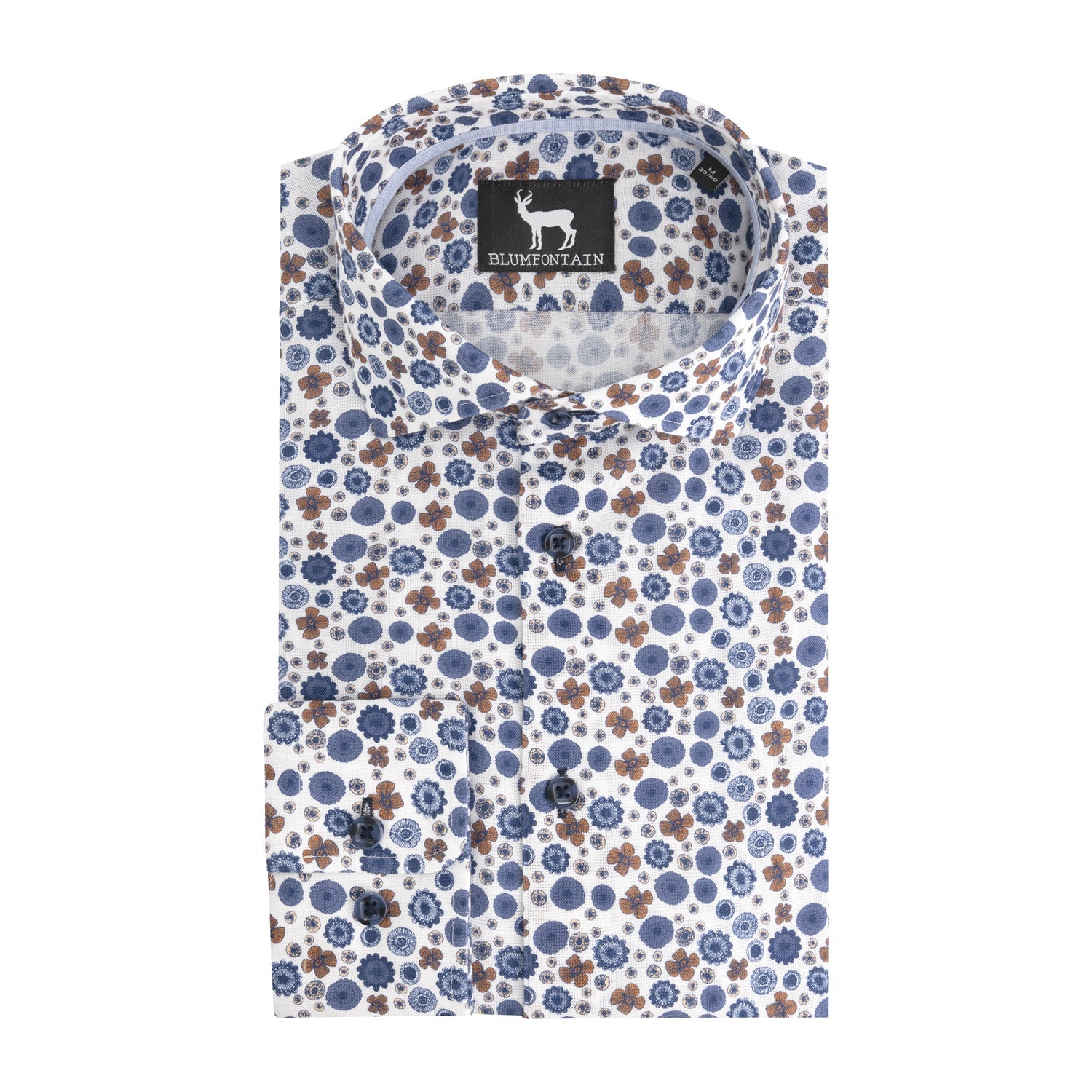 Blumfontain retrobloem blauw - bruin - Gents