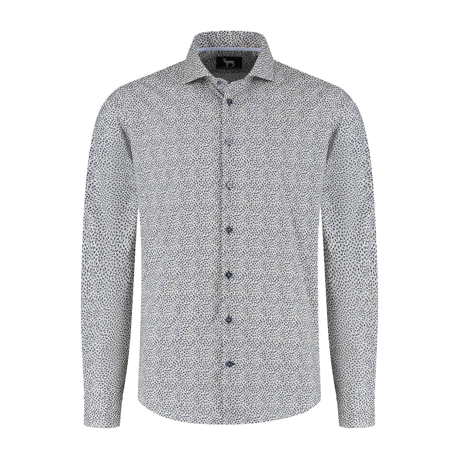 Blumfontain triangel print beige - navy - Gents