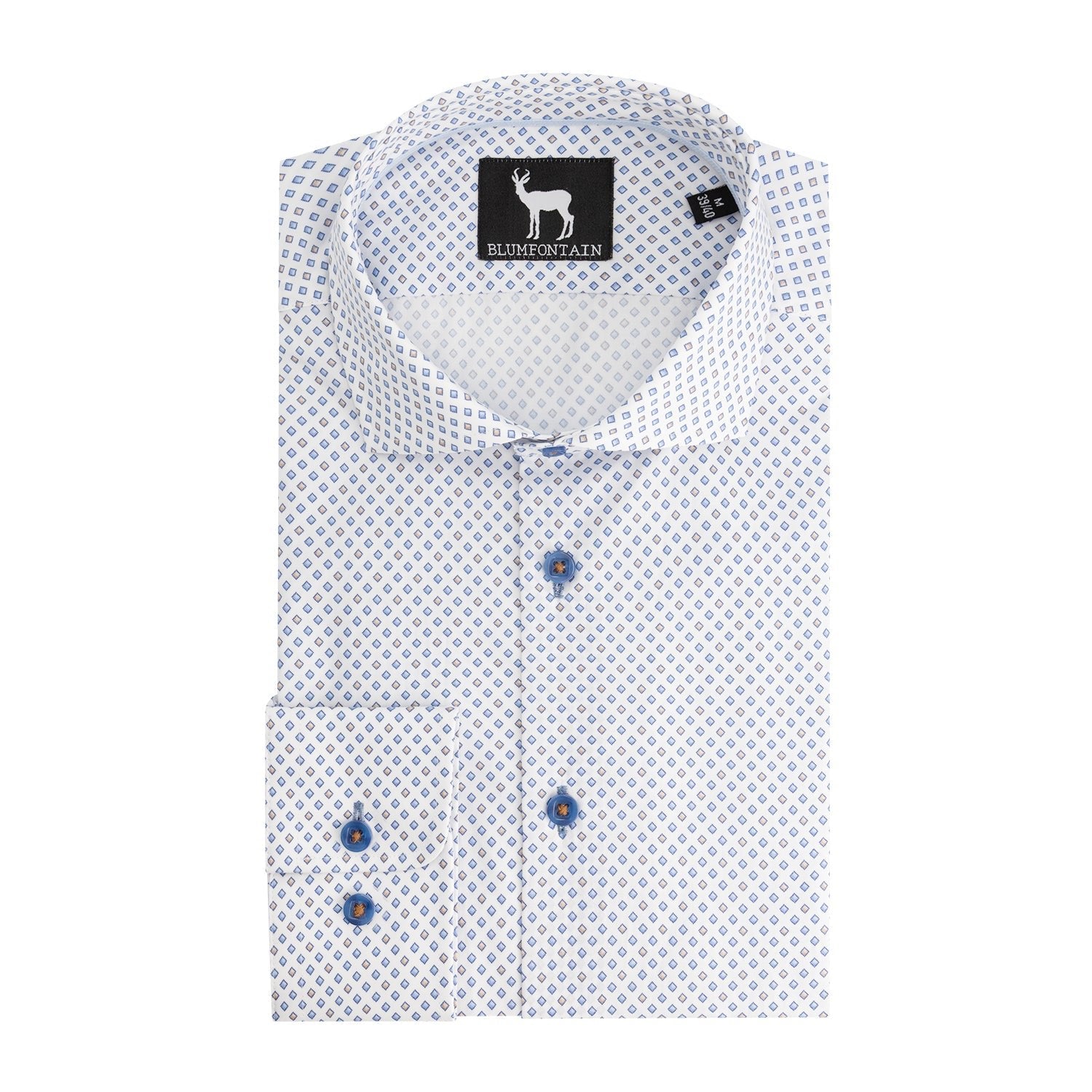 Blumfontain wieber print beige - blauw - Gents