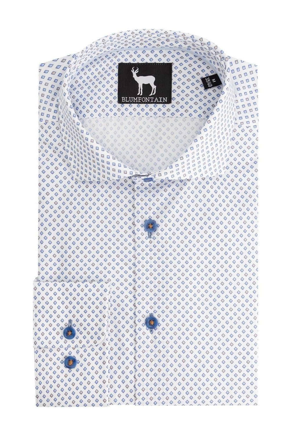 Blumfontain wieber print beige - blauw - Gents