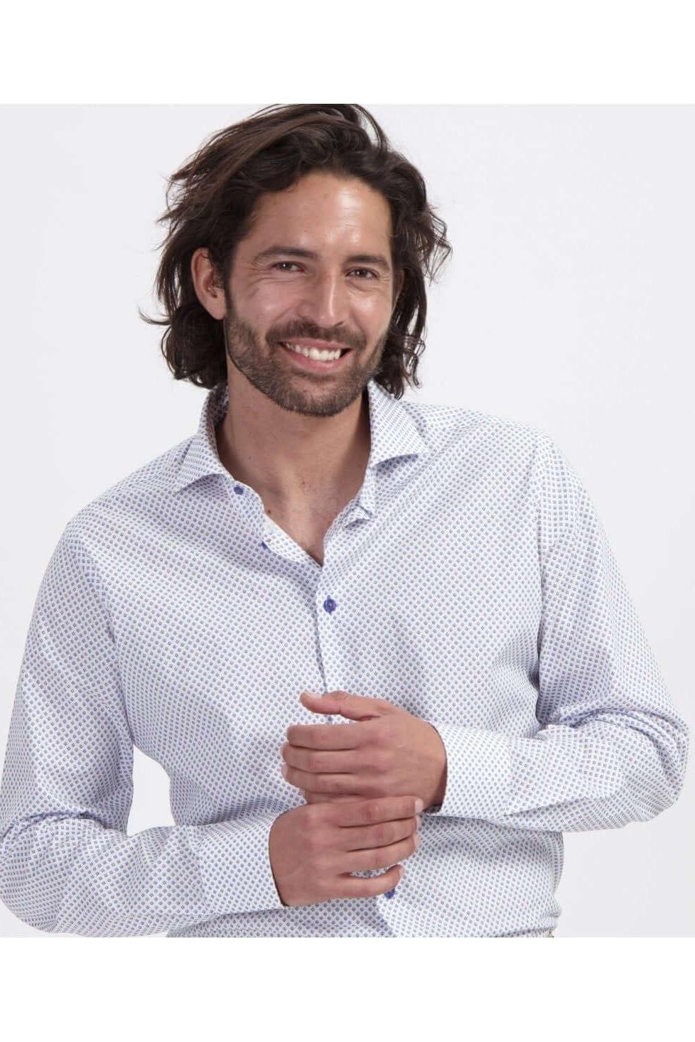 Blumfontain wieber print beige - blauw - Gents