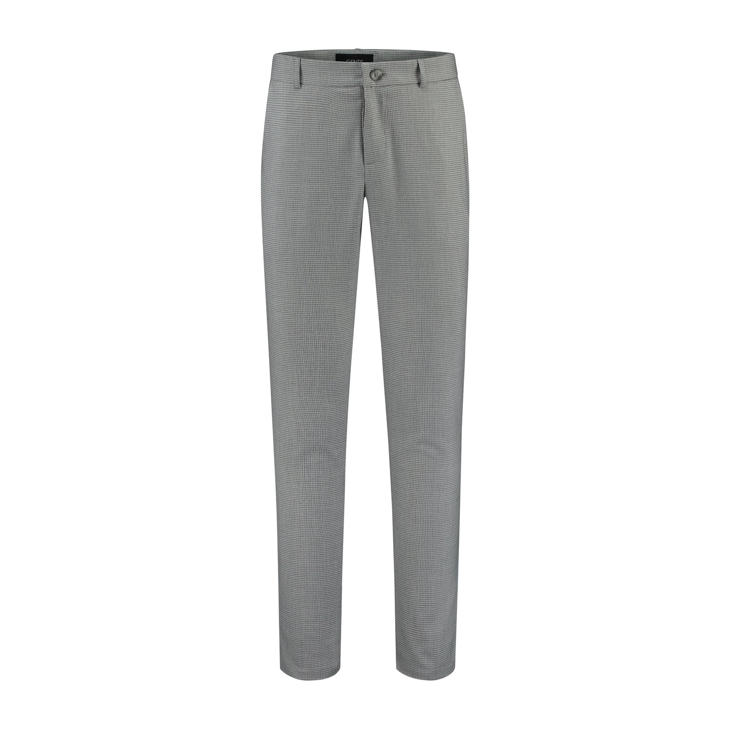 Chino slim miniruit zwart - grijs - Gents