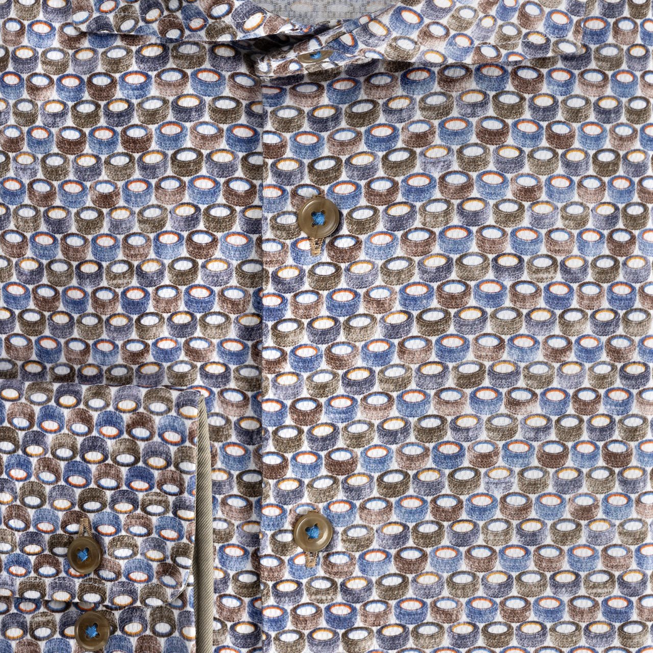 cirkelprint blauwbruin - Gents