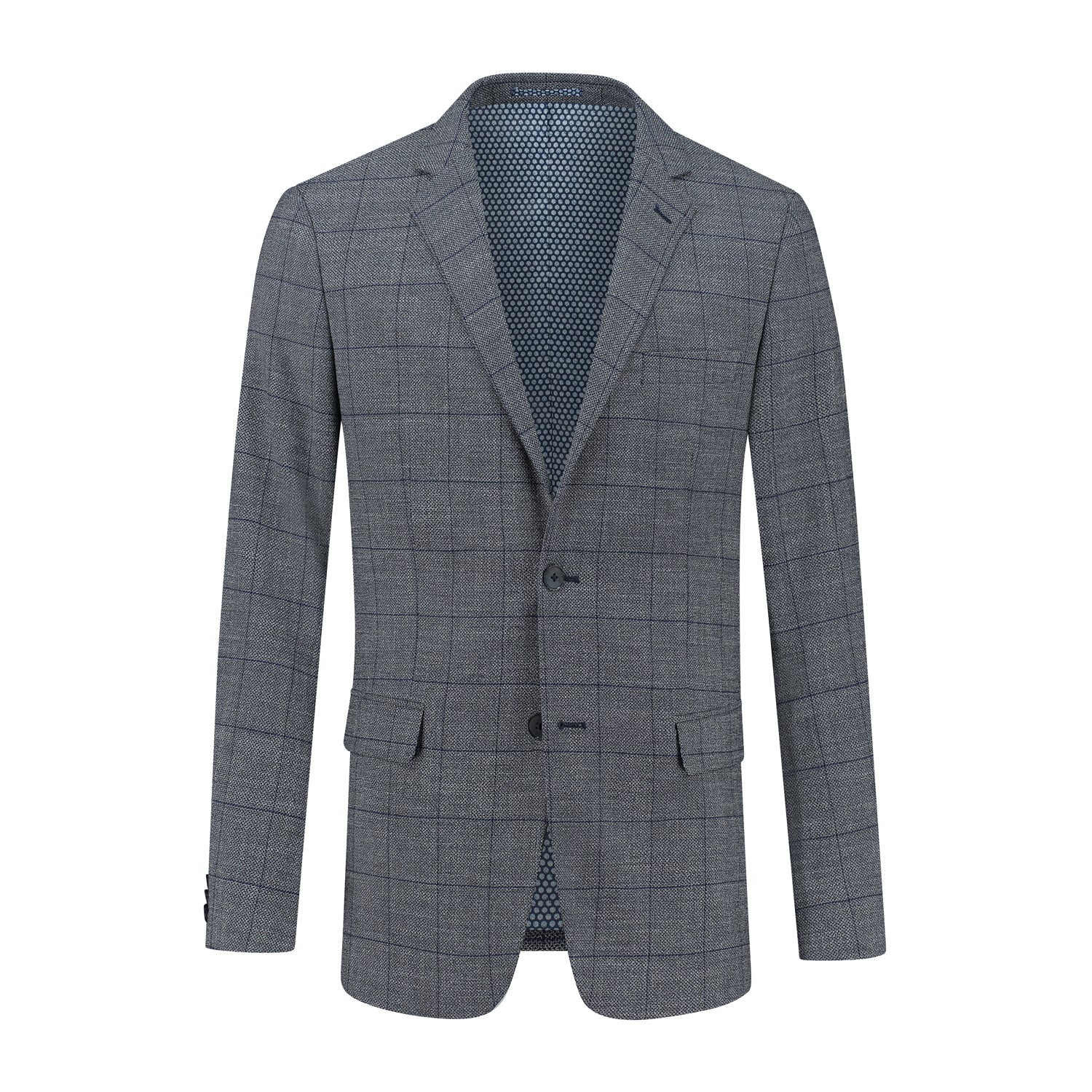 Colbert blokruit grijs - blauw - Gents