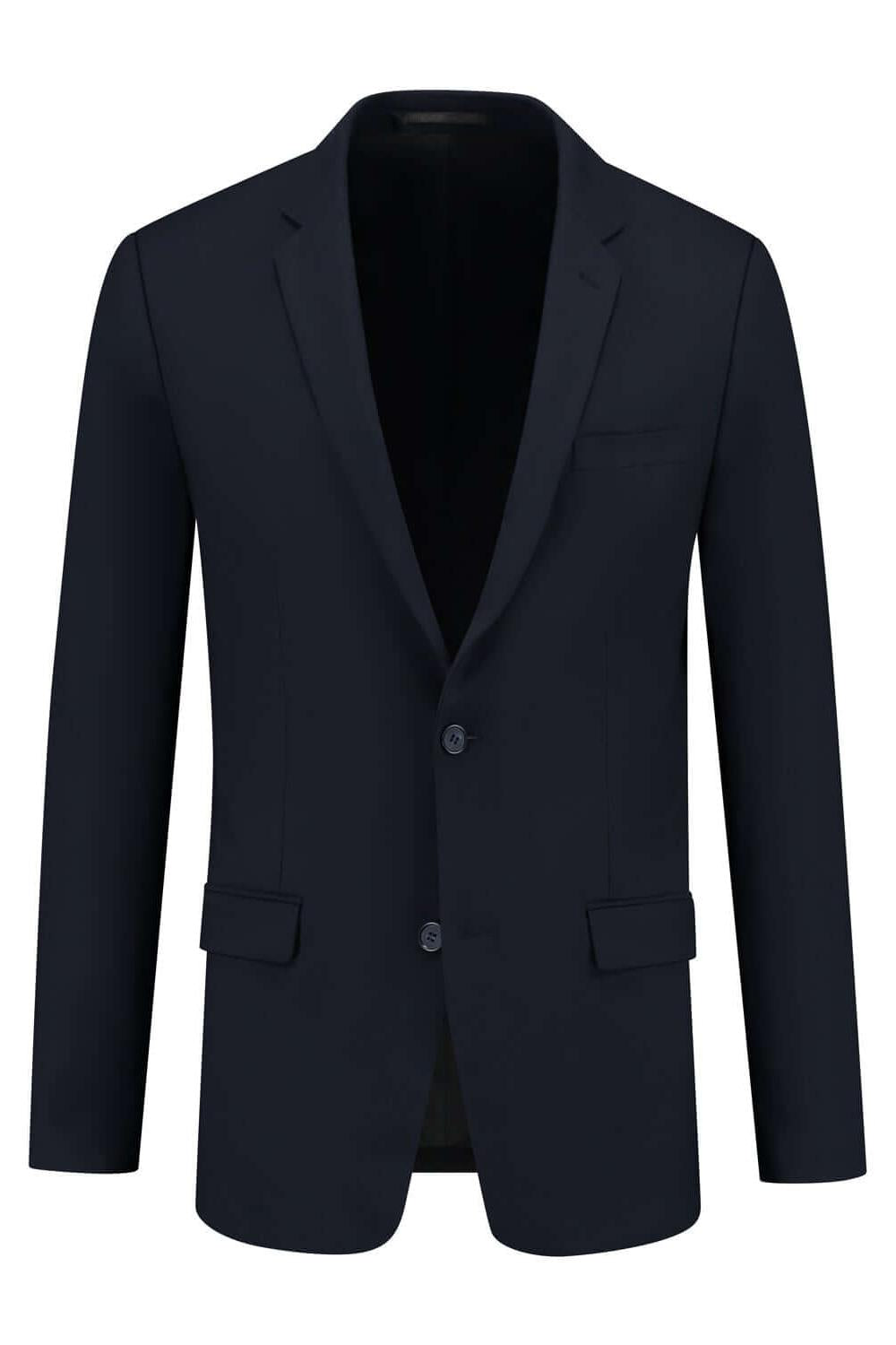 Colbert comfort stretch blauw MixMatch, diepe blauwe blazer met twee knopen en elegante snit.
