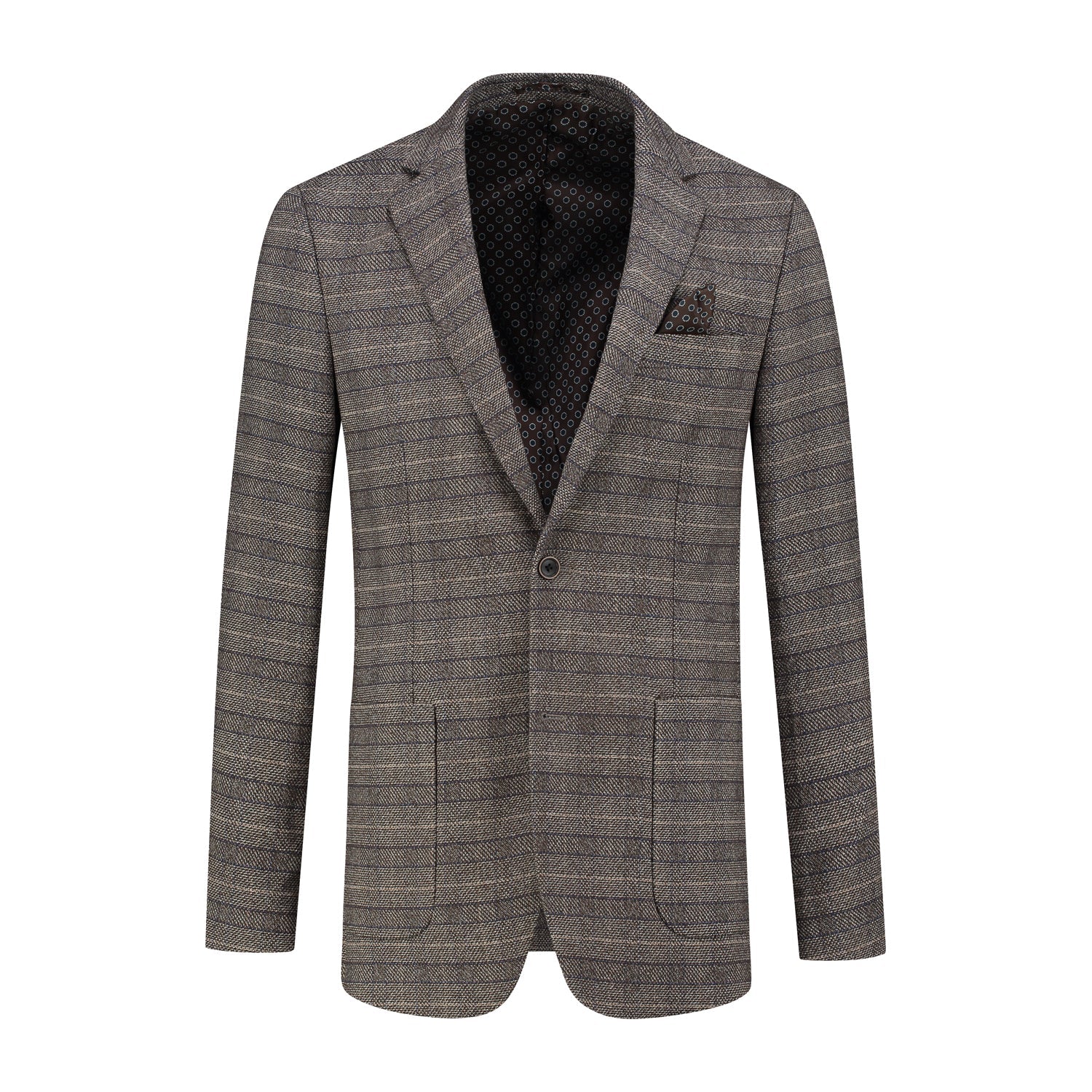 Colbert ruit grijsbruin - Gents